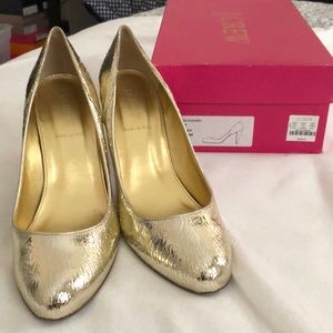 J.Crew Harper Crackle Metallic Platform Heels.